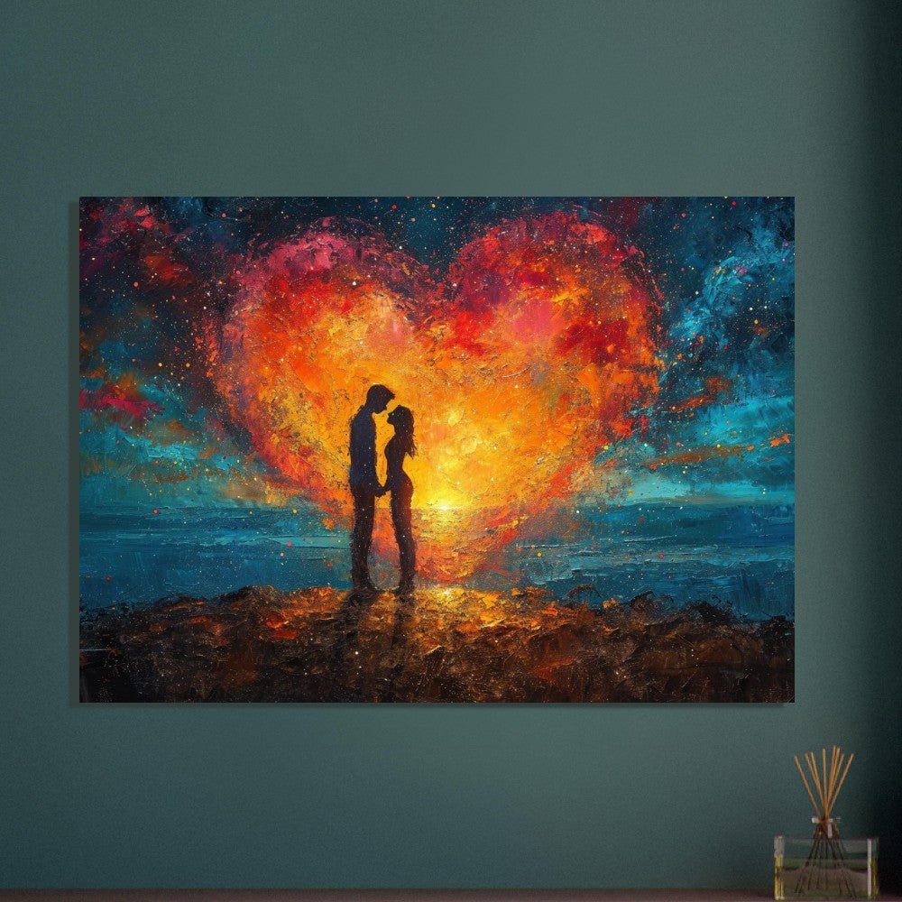 Abstract Love under the Sunset Poster Print - Valentine's Day Gift - Matte Paper - Colourful wall art by Canvasity Crafts