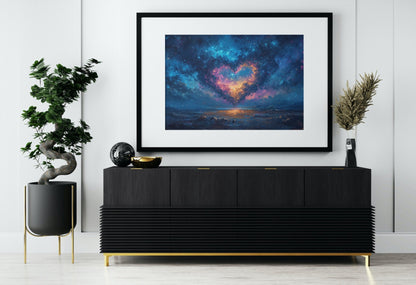 Abstract Love Written in the Stars Poster Print - Valentine's Day Gift - Matte Paper - Colourful wall art by Canvasity Crafts