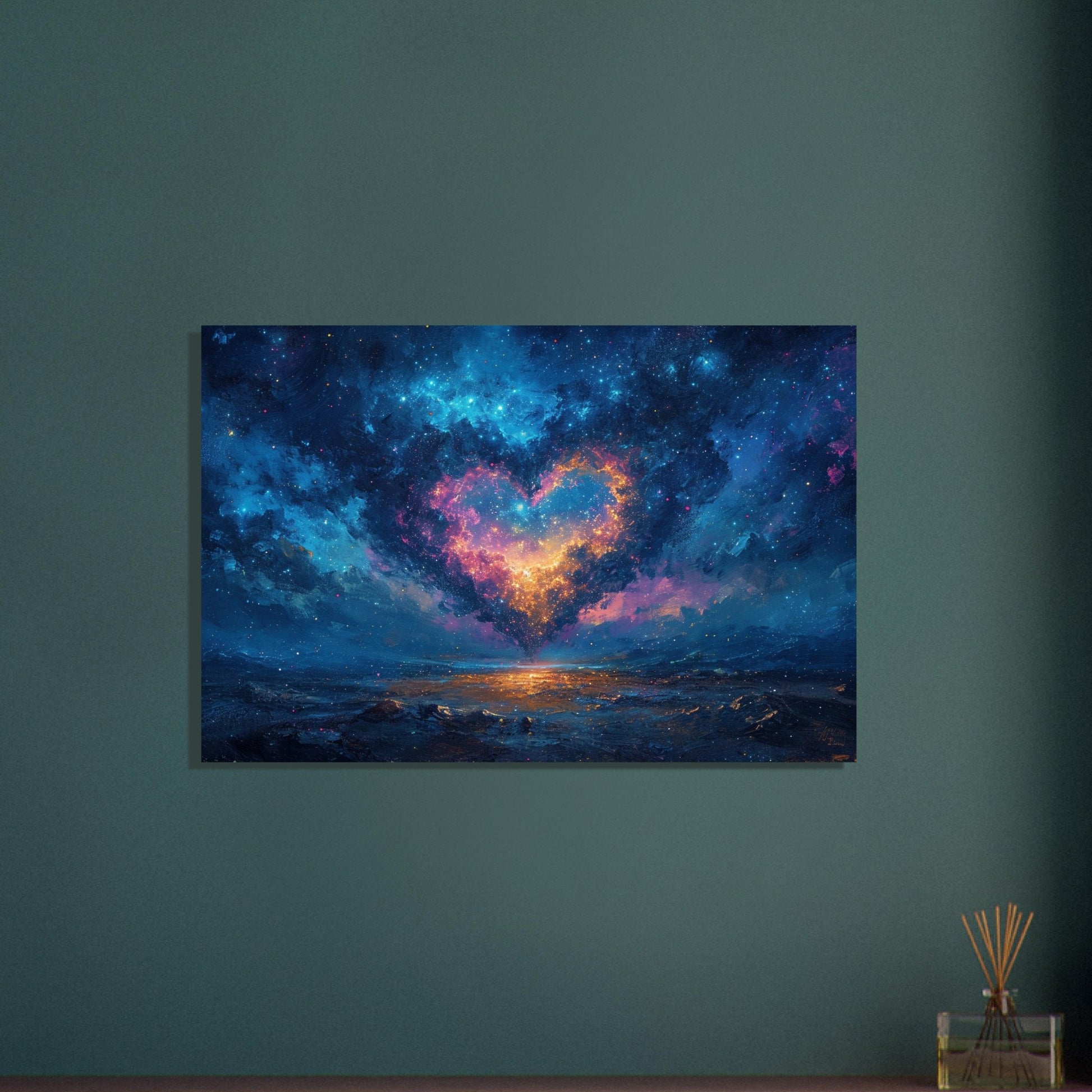 Abstract Love Written in the Stars Poster Print - Valentine's Day Painting Wedding Gift, Anniversary Present for Wife, Husband, Girlfriend - Posters - Colourful wall art by Canvasity Crafts