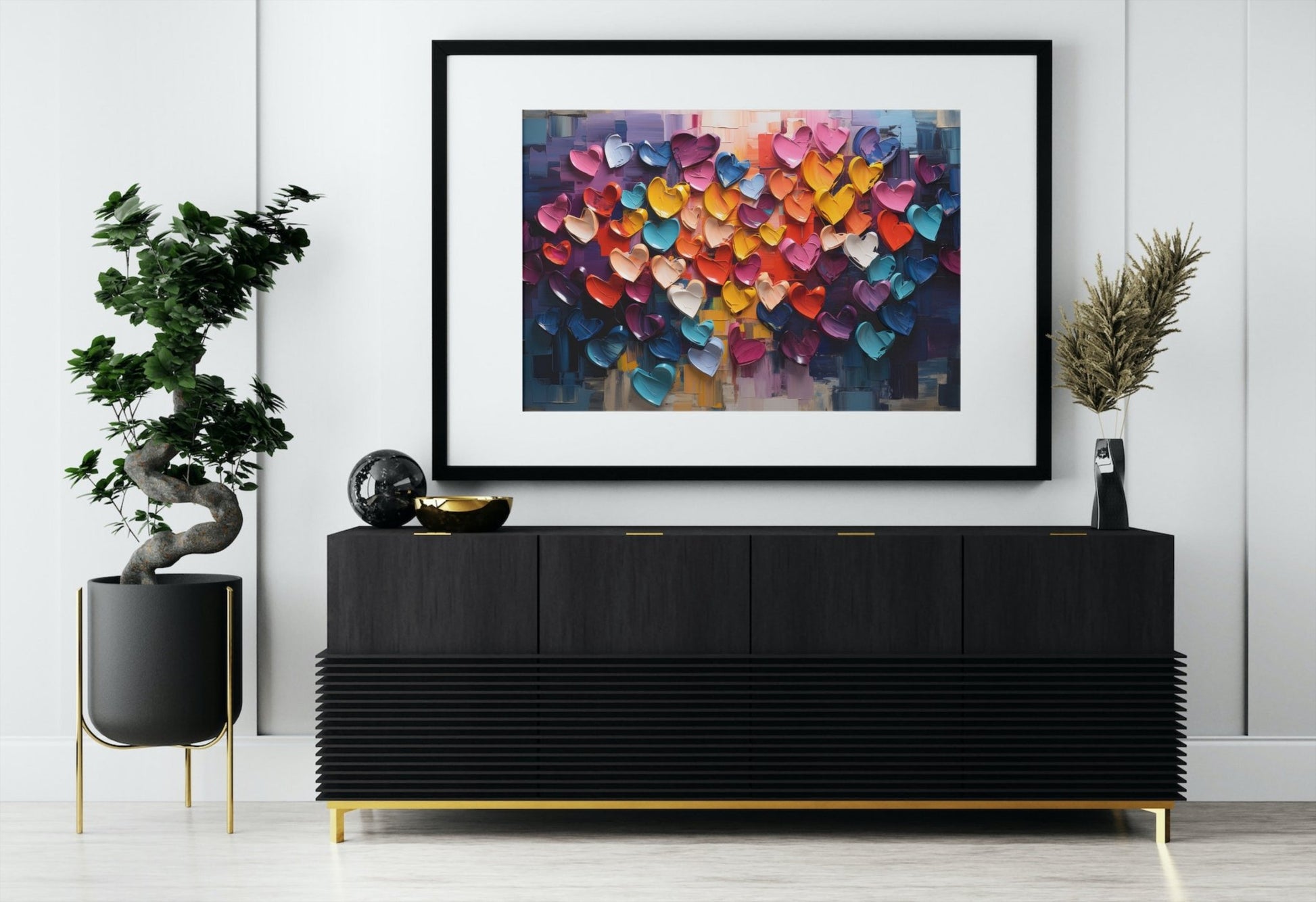 Abstract Rainbow Love Heart Poster Print - Valentine's Day Gift - Matte Paper - Colourful wall art by Canvasity Crafts