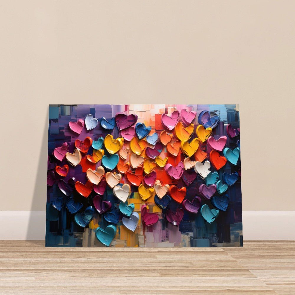 Abstract Rainbow Love Heart Poster Print - Valentine's Day Gift - Matte Paper - Colourful wall art by Canvasity Crafts