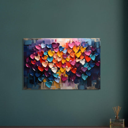 Abstract Rainbow Love Heart Poster Print - Valentine's Day Gift - Matte Paper - Colourful wall art by Canvasity Crafts