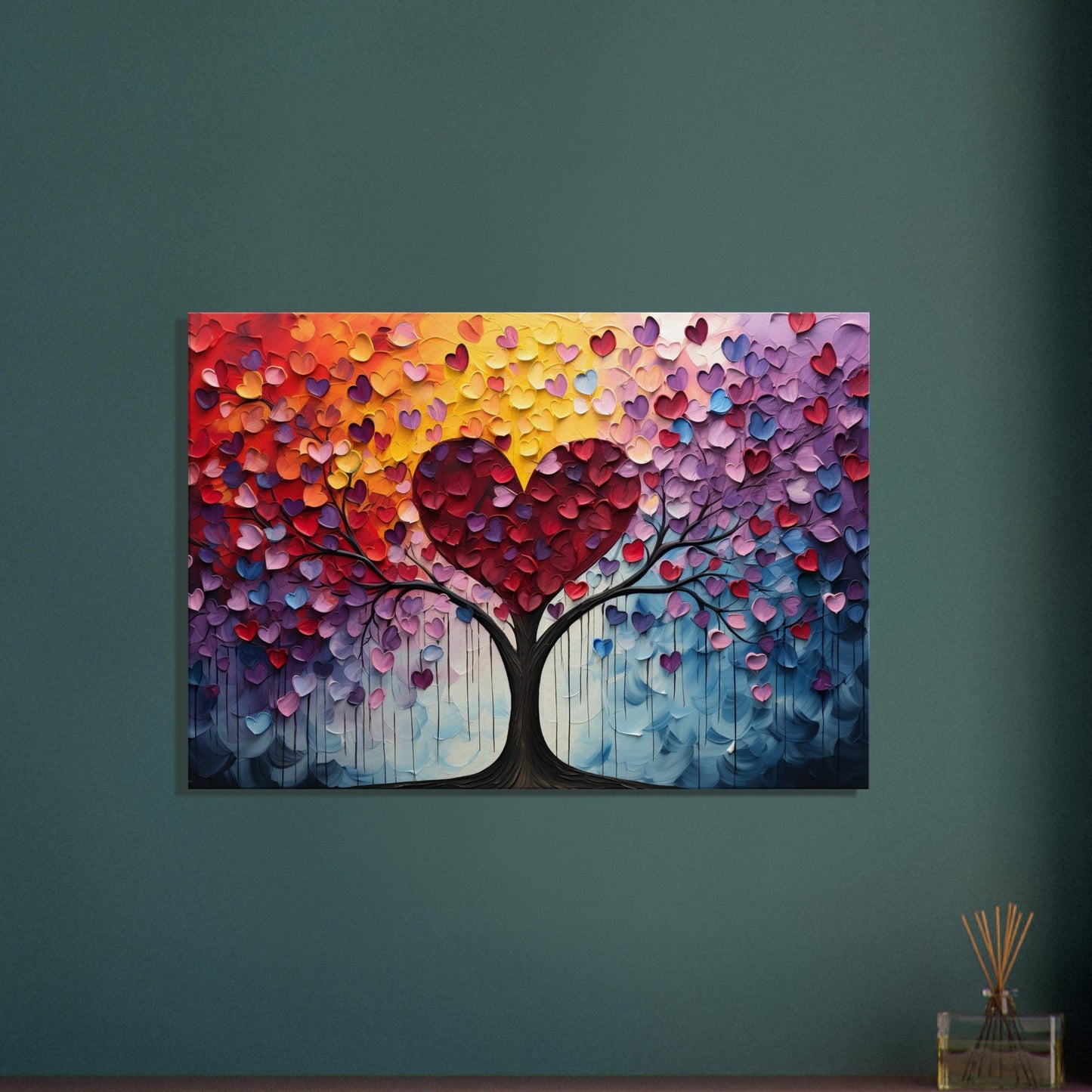 Abstract Rainbow Tree of Life Heart Canvas - Valentine's Day Gift - Canvas - Colourful wall art by Canvasity Crafts