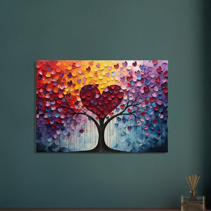 Abstract Rainbow Tree of Life Heart Canvas - Valentine's Day Gift - Canvas - Colourful wall art by Canvasity Crafts