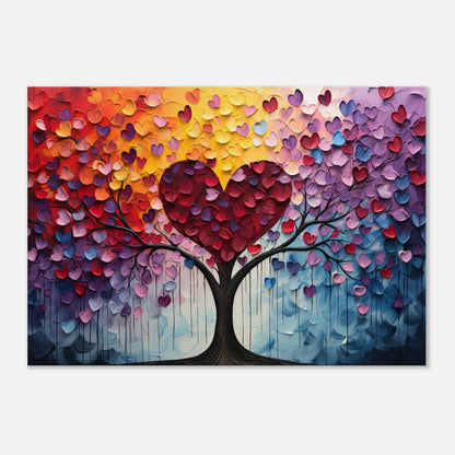 Abstract Rainbow Tree of Life Heart Canvas - Valentine's Day Gift - Canvas - Colourful wall art by Canvasity Crafts