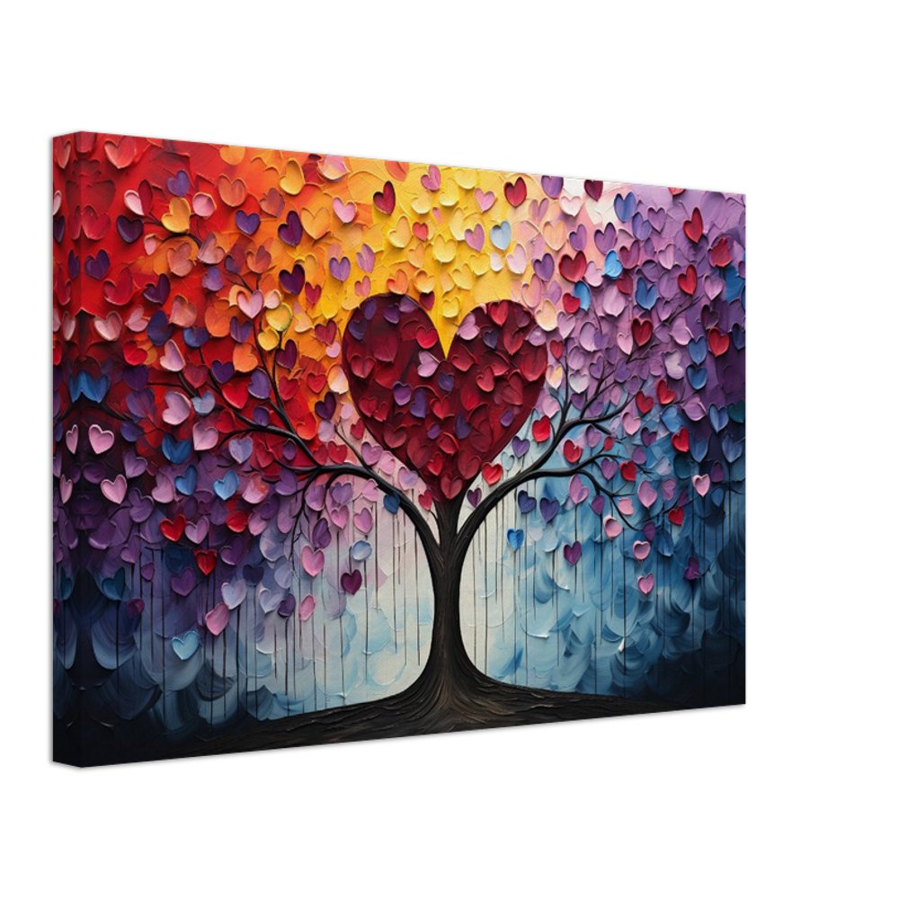 Abstract Rainbow Tree of Life Heart Canvas - Valentine's Day Gift - Canvas - Colourful wall art by Canvasity Crafts