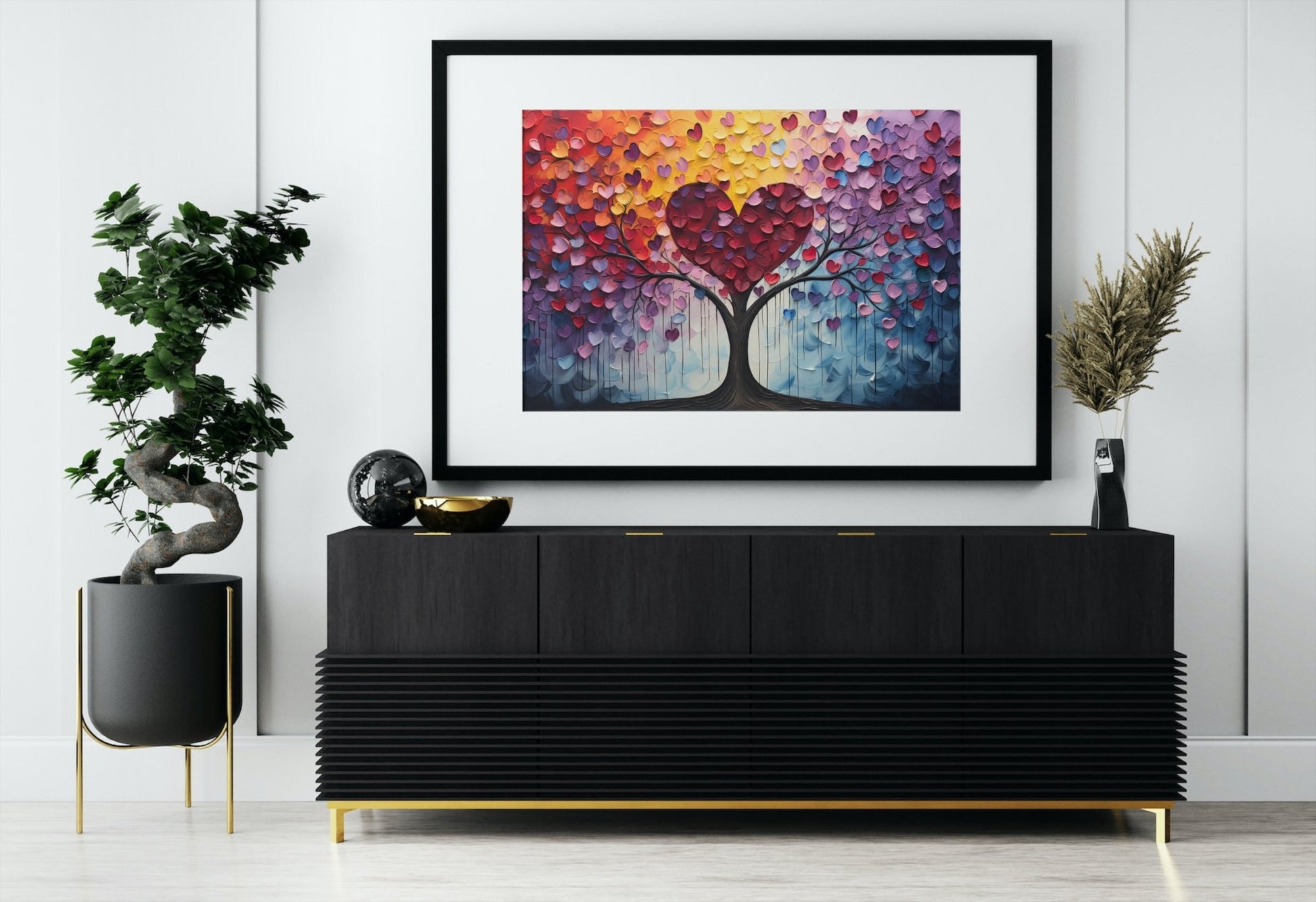 Abstract Rainbow Tree of Life Heart Poster - Valentine's Day Gift - Matte Paper - Colourful wall art by Canvasity Crafts