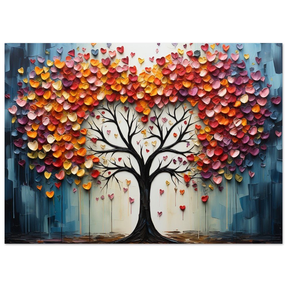 Abstract Rainbow Tree of Life Heart Poster - Valentine's Day Gift - Matte Paper - Colourful wall art by Canvasity Crafts