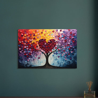 Abstract Rainbow Tree of Life Heart Poster - Valentine's Day Gift - Matte Paper - Colourful wall art by Canvasity Crafts