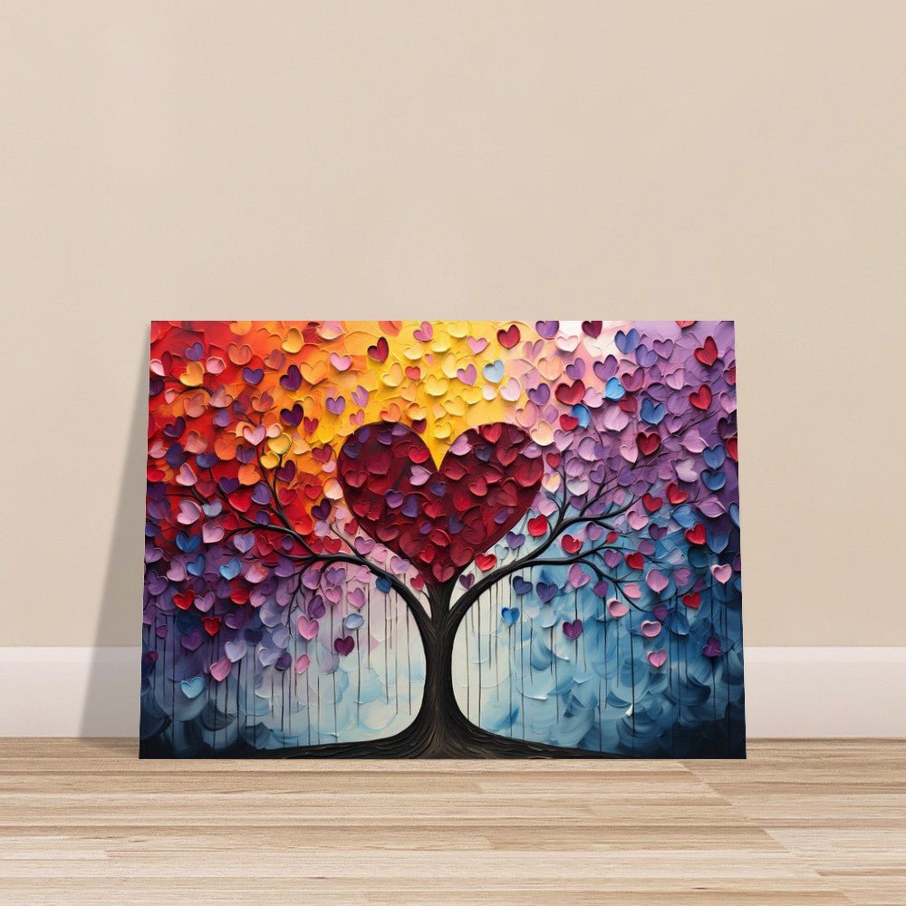 Abstract Rainbow Tree of Life Heart Poster - Valentine's Day Gift - Matte Paper - Colourful wall art by Canvasity Crafts