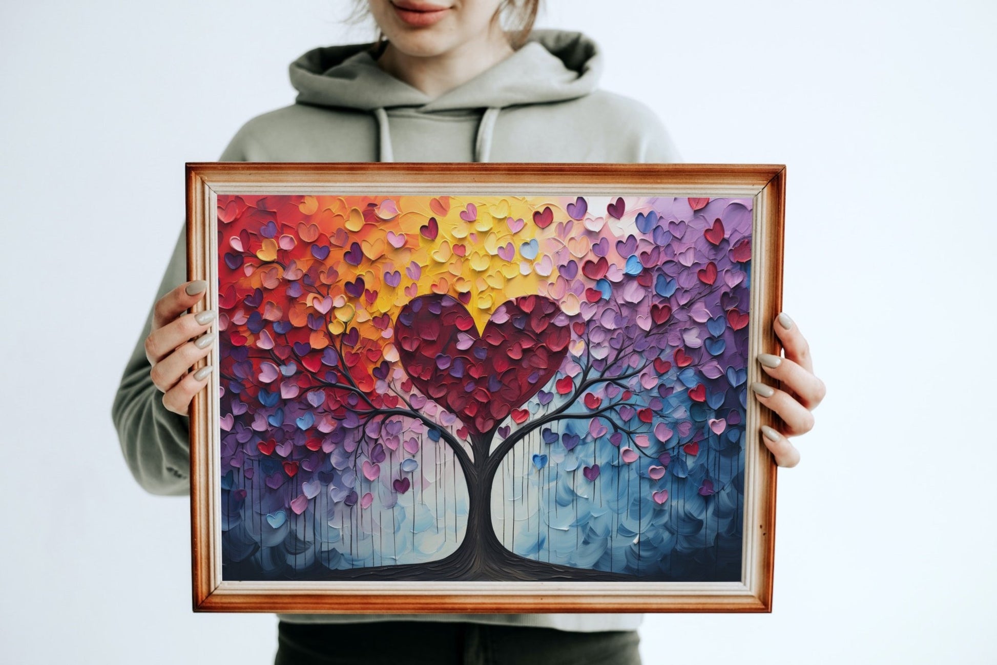 Abstract Rainbow Tree of Life Heart Poster - Valentine's Day Gift - Matte Paper - Colourful wall art by Canvasity Crafts