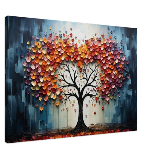 Abstract Rainbow Tree of Life Hearts Canvas - Valentine's Day Gift - Canvas - Colourful wall art by Canvasity Crafts