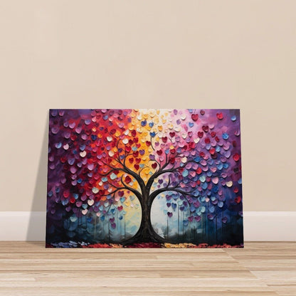 Abstract Rainbow Tree of Life LoveHeart Canvas - Valentine's Day Gift - Canvas - Colourful wall art by Canvasity Crafts