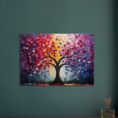 Abstract Rainbow Tree of Life LoveHeart Canvas - Valentine's Day Gift - Canvas - Colourful wall art by Canvasity Crafts