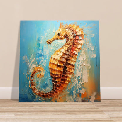 Abstract Seahorse Print Poster, Colourful Pallet Knife Sea Horse Painting, Rainbow Sealife Wall Art, Nautical Gift, Coastal Seaside Picture - Posters - Colourful wall art by Canvasity Crafts