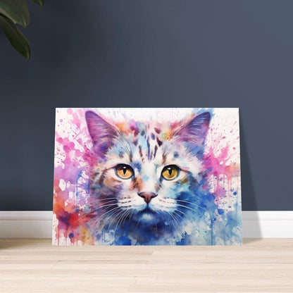 Abstract Snow White Tabby Cat - Unframed Print - Matte Paper - Colourful wall art by Canvasity Crafts