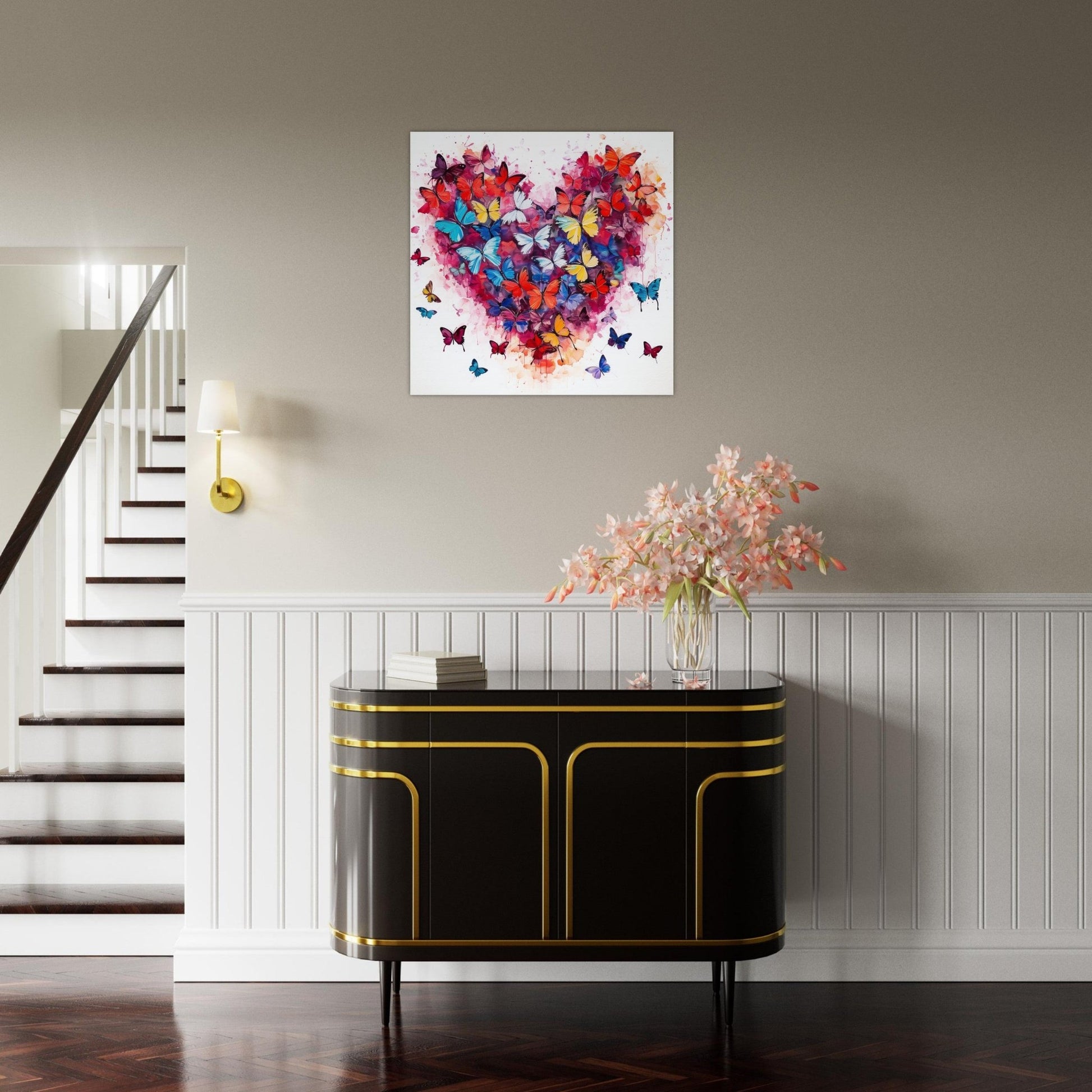 Abstract Watercolour Butterfly Heart Print - Valentine's Day Gift - Matte Paper - Colourful wall art by Canvasity Crafts