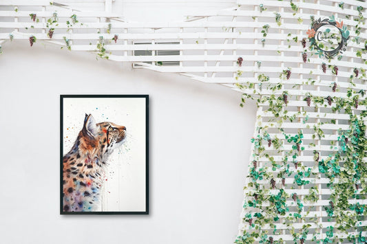 Adorable Bobcat Abstract Unframed Premium Print - Wildlife Animal Wall Art for Nature Enthusiasts - Posters - Colourful wall art by Canvasity Crafts