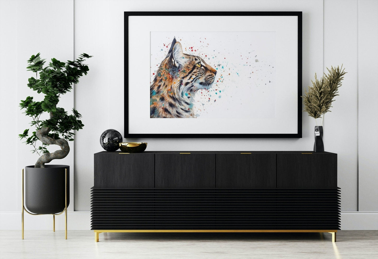 Adorable Bobcat Abstract Unframed Premium Print - Wildlife Animal Wall Art for Nature Enthusiasts - Posters - Colourful wall art by Canvasity Crafts