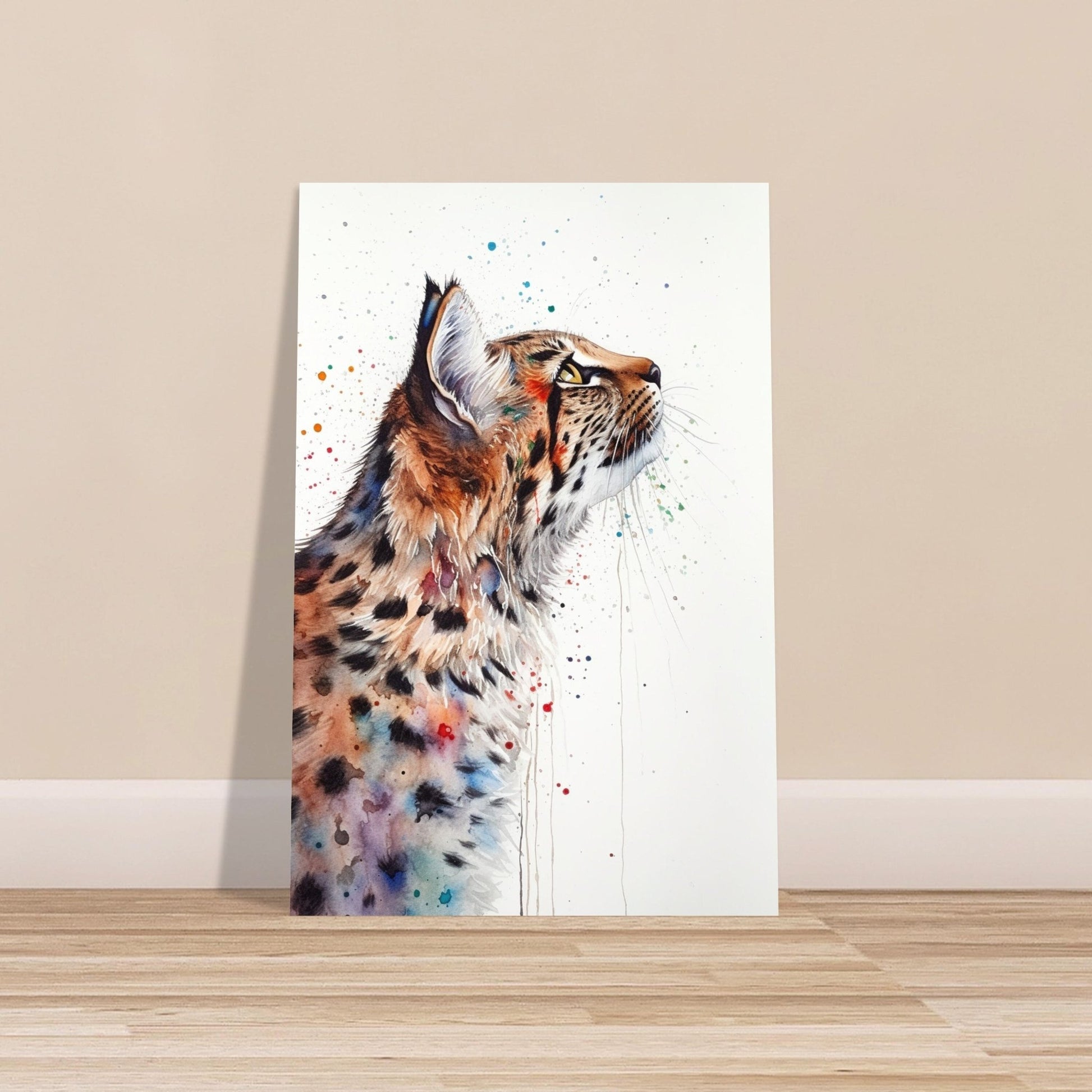 Adorable Bobcat Abstract Unframed Premium Print - Wildlife Animal Wall Art for Nature Enthusiasts - Posters - Colourful wall art by Canvasity Crafts