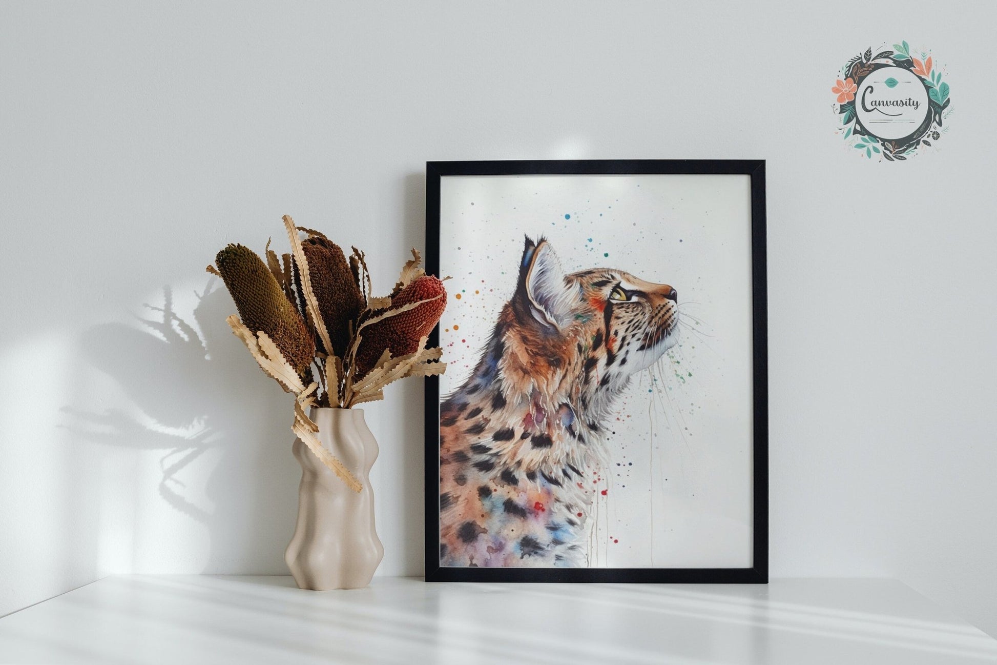 Adorable Bobcat Abstract Unframed Premium Print - Wildlife Animal Wall Art for Nature Enthusiasts - Posters - Colourful wall art by Canvasity Crafts