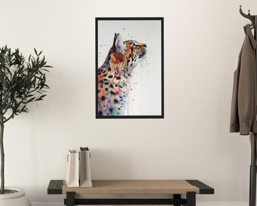 Adorable Bobcat Abstract Unframed Premium Print - Wildlife Animal Wall Art for Nature Enthusiasts - Posters - Colourful wall art by Canvasity Crafts