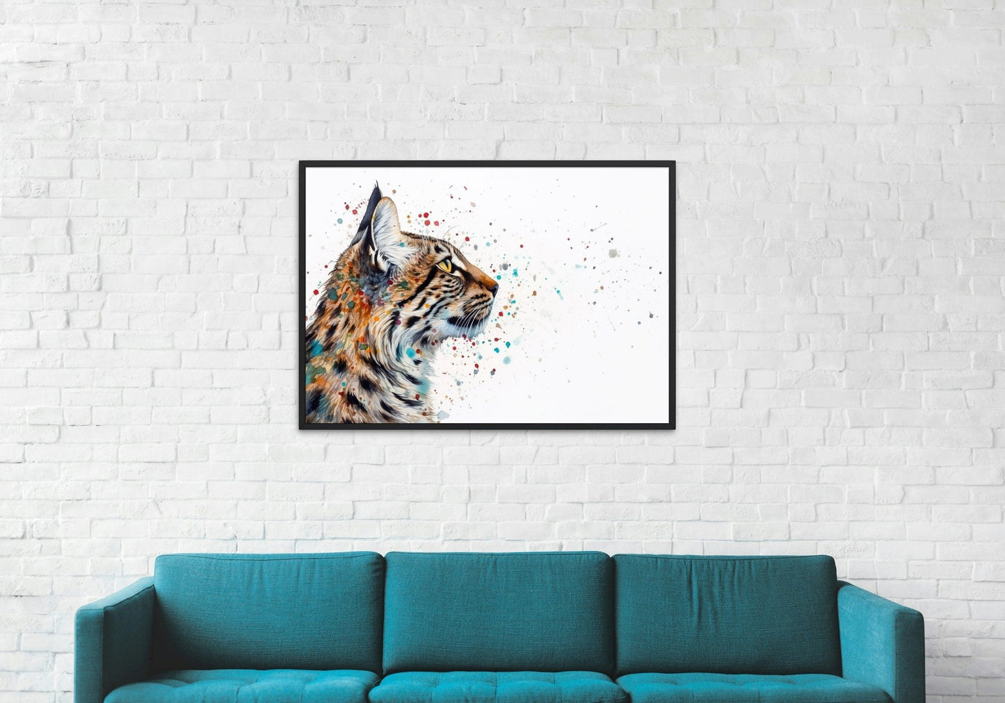 Adorable Bobcat Abstract Unframed Premium Print - Wildlife Animal Wall Art for Nature Enthusiasts - Posters - Colourful wall art by Canvasity Crafts