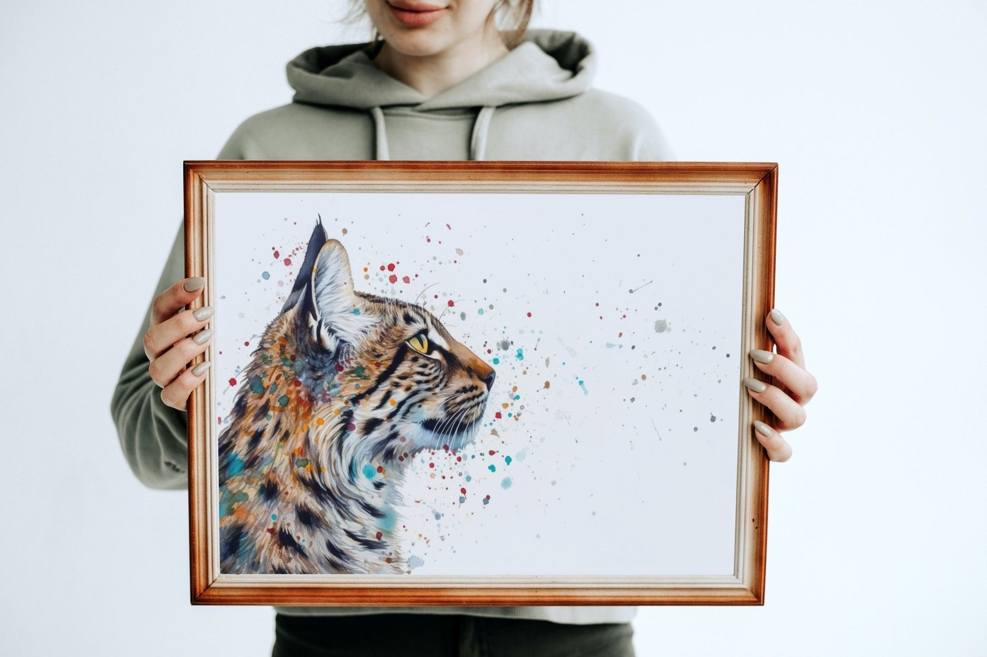 Adorable Bobcat Abstract Unframed Premium Print - Wildlife Animal Wall Art for Nature Enthusiasts - Posters - Colourful wall art by Canvasity Crafts