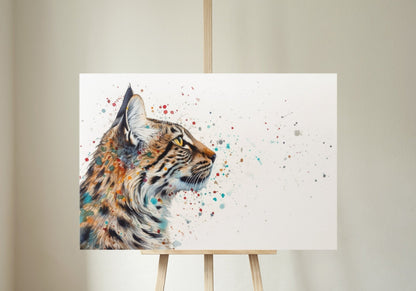 Adorable Bobcat Abstract Unframed Premium Print - Wildlife Animal Wall Art for Nature Enthusiasts - Posters - Colourful wall art by Canvasity Crafts