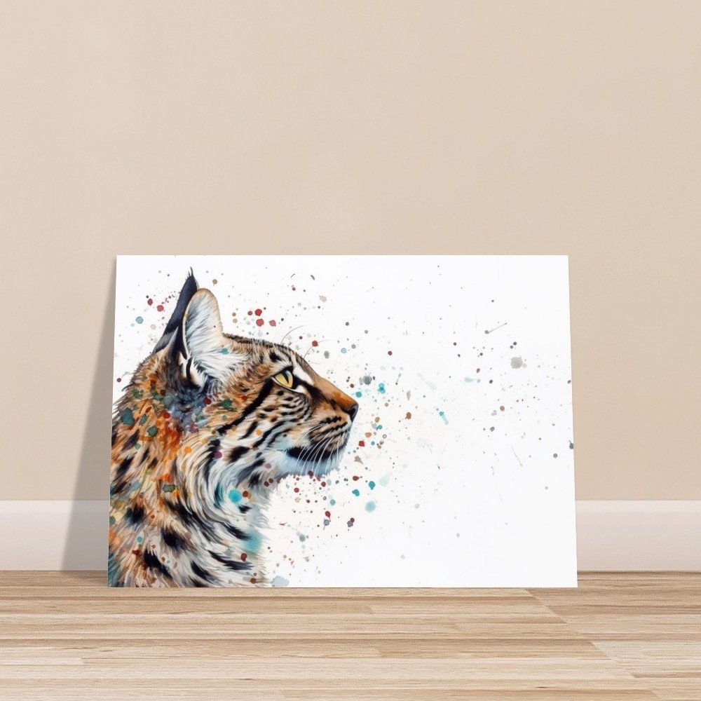 Adorable Bobcat Abstract Unframed Premium Print - Wildlife Animal Wall Art for Nature Enthusiasts - Posters - Colourful wall art by Canvasity Crafts