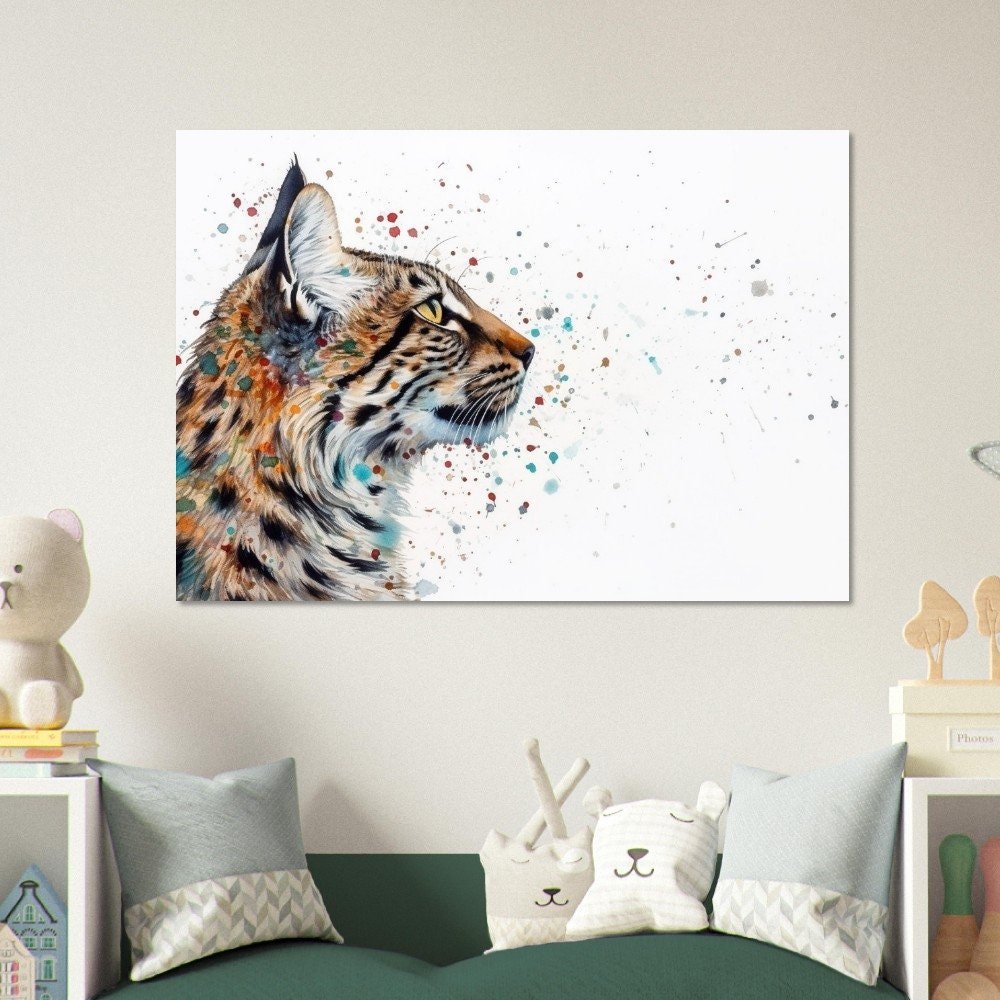 Adorable Bobcat Abstract Unframed Premium Print - Wildlife Animal Wall Art for Nature Enthusiasts - Posters - Colourful wall art by Canvasity Crafts