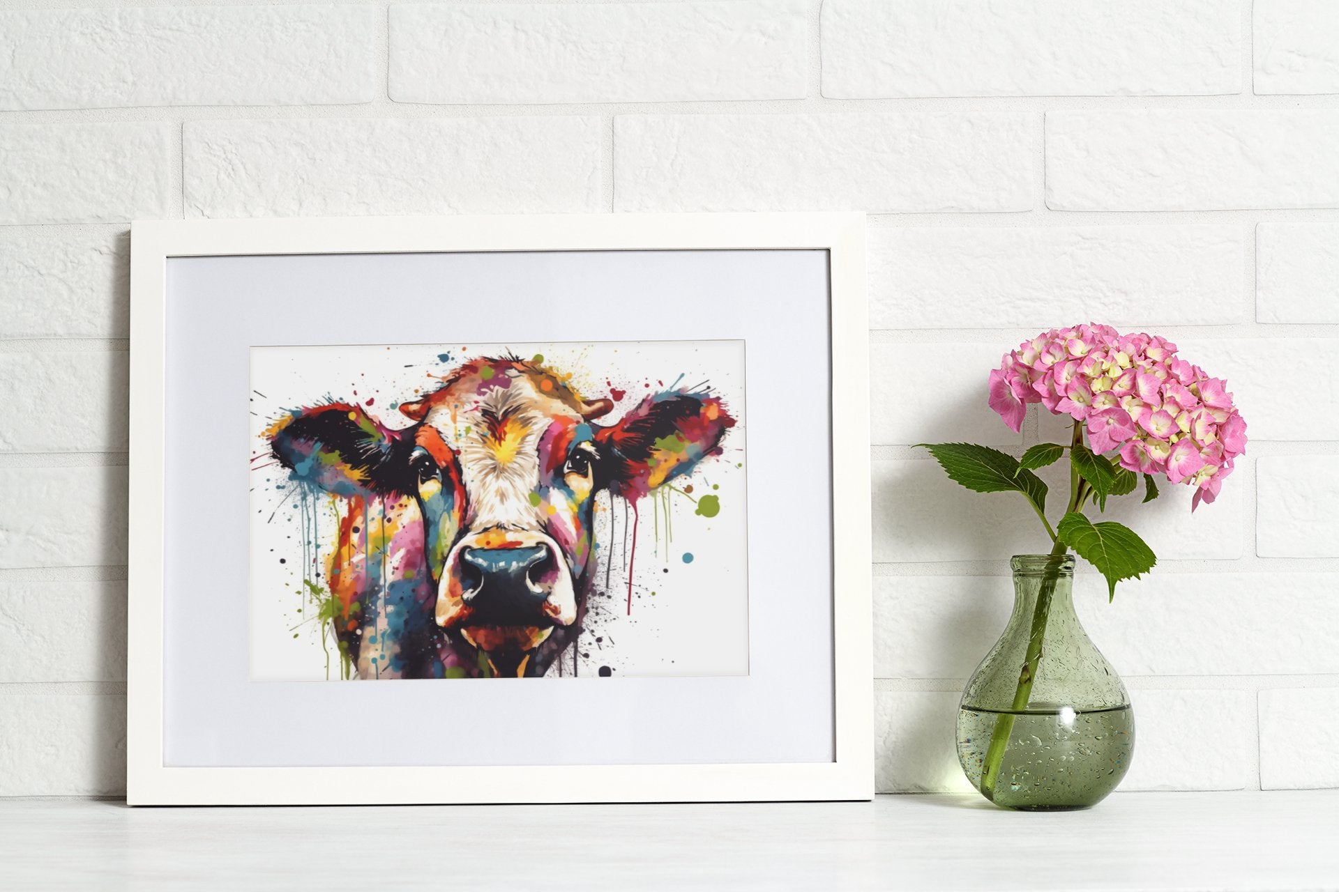 Adorable Cow Print - Unframed - Matte Paper - Colourful wall art by Canvasity Crafts