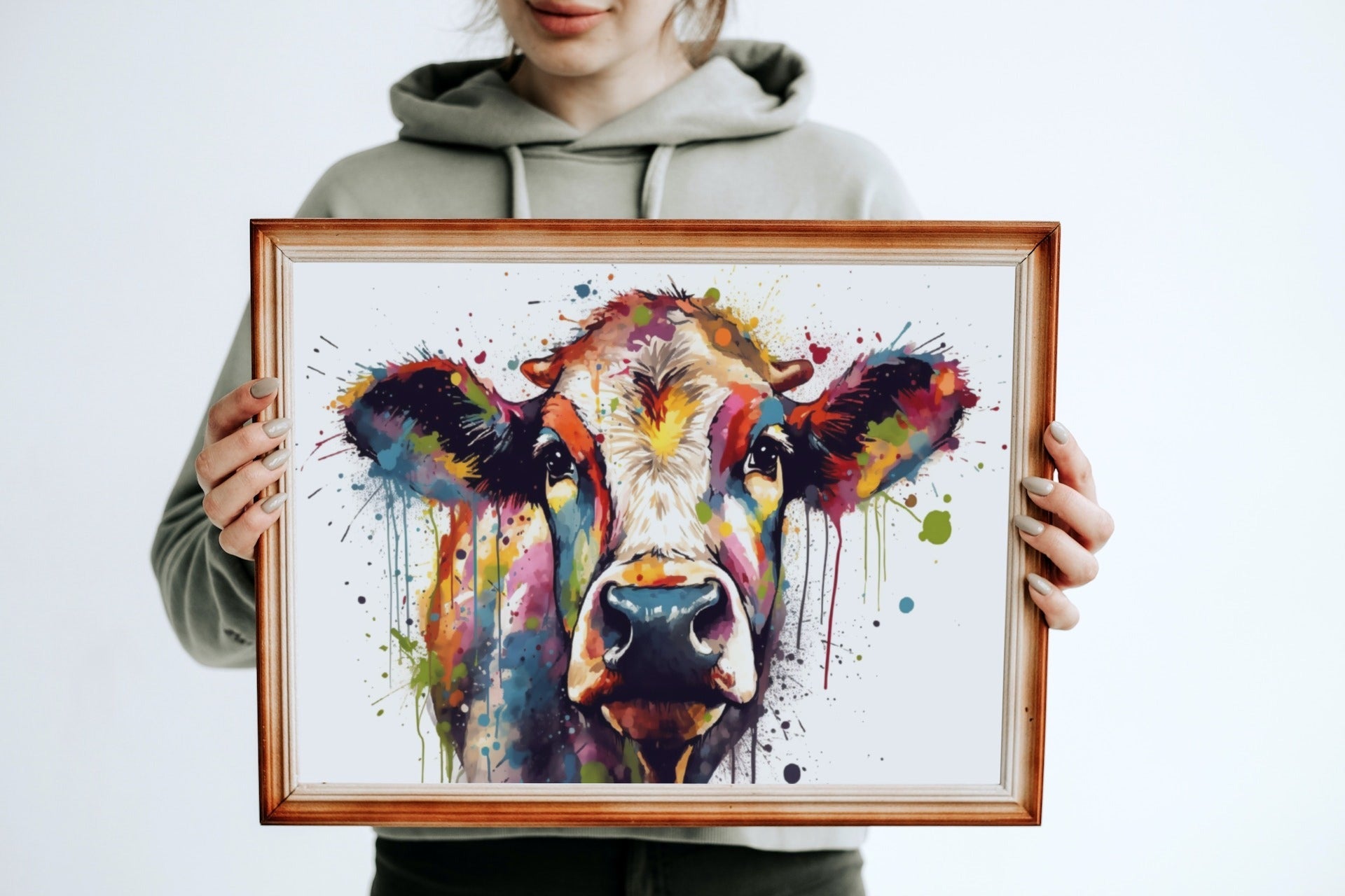 Adorable Cow Print - Unframed - Matte Paper - Colourful wall art by Canvasity Crafts