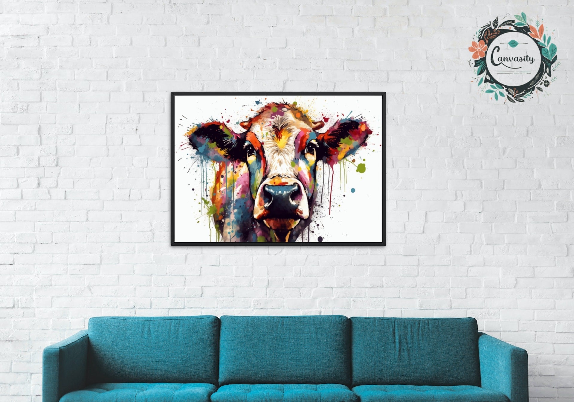 Adorable Cow Print - Unframed - Matte Paper - Colourful wall art by Canvasity Crafts