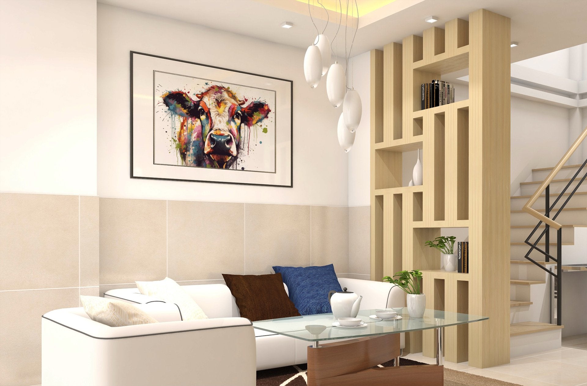 Adorable Cow Print - Unframed - Matte Paper - Colourful wall art by Canvasity Crafts