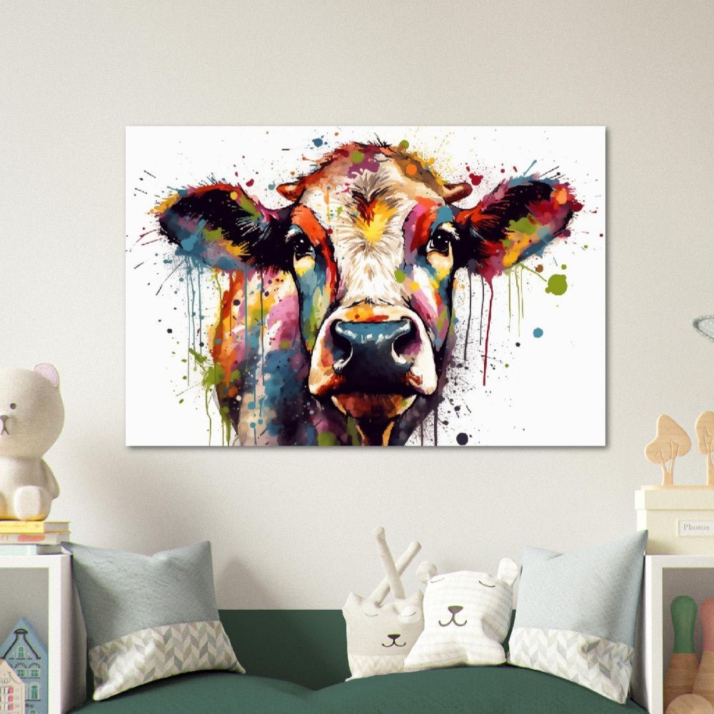 Adorable Cow Print - Unframed - Matte Paper - Colourful wall art by Canvasity Crafts