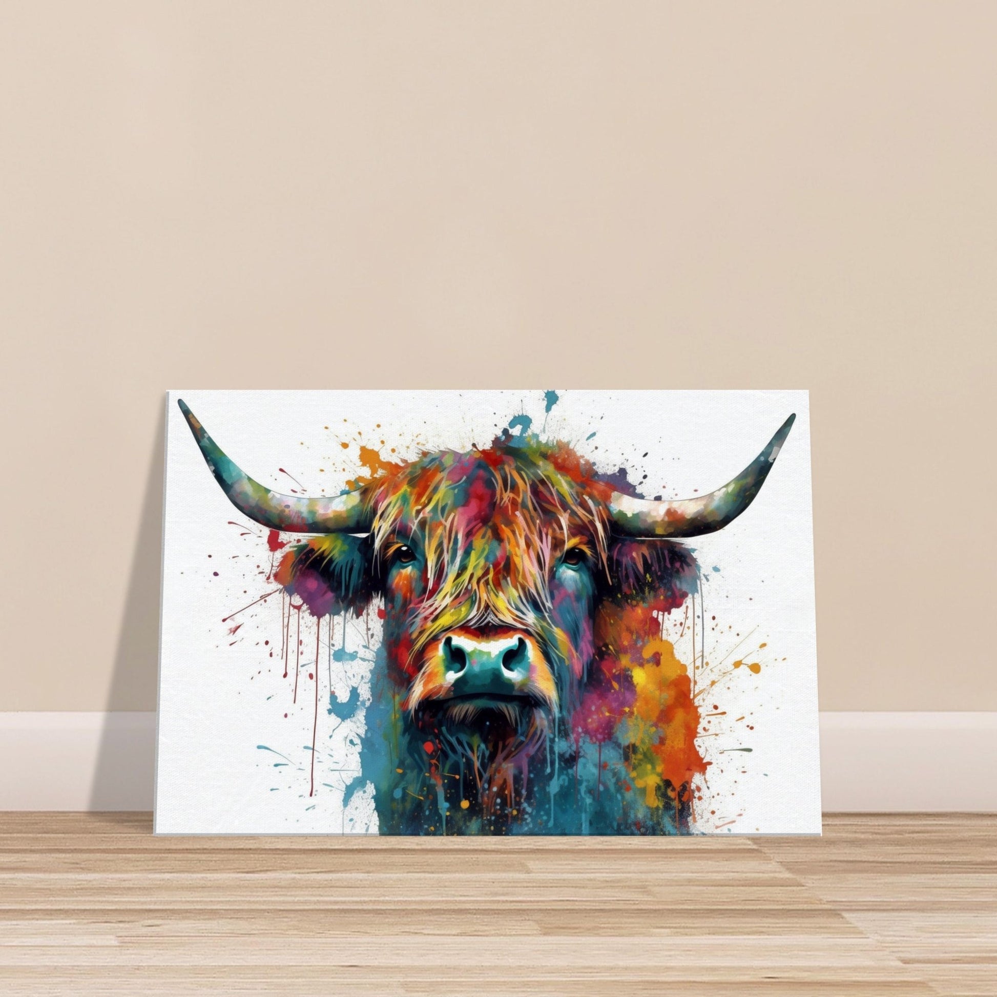 Adorable Highland Cow Print - Unframed - Matte Paper - Colourful wall art by Canvasity Crafts