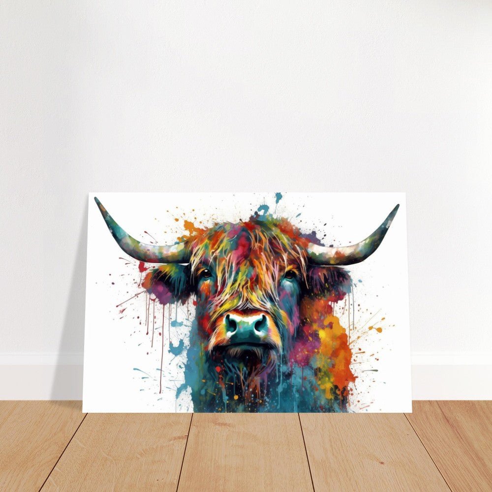 Adorable Highland Cow Print - Unframed - Matte Paper - Colourful wall art by Canvasity Crafts