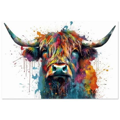 Adorable Highland Cow Print - Unframed - Matte Paper - Colourful wall art by Canvasity Crafts