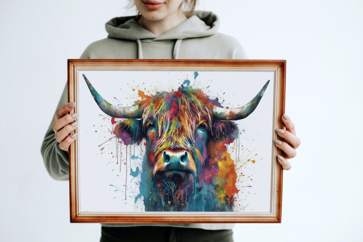 Adorable Highland Cow Print - Unframed - Matte Paper - Colourful wall art by Canvasity Crafts