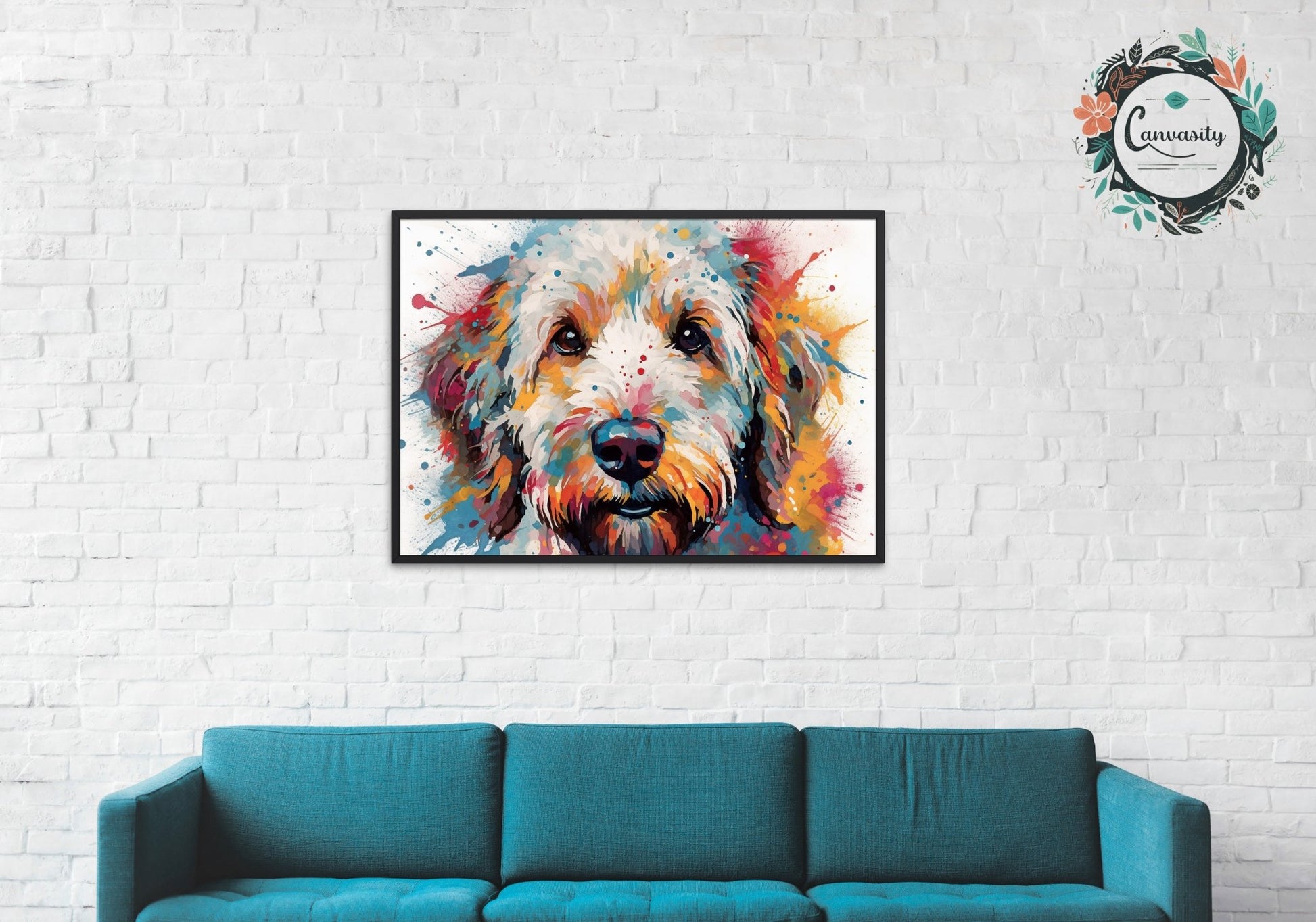 Adorable Labradoodle / Goldendoodle Watercolour Pop Art Print - Unframed - Matte Paper - Colourful wall art by Canvasity Crafts