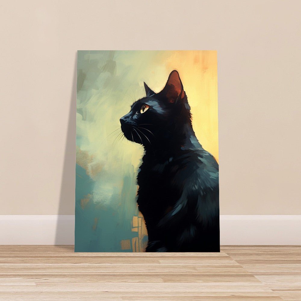 Black Cat Fine Art Print - Unframed - Matte Paper - Colourful wall art by Canvasity Crafts