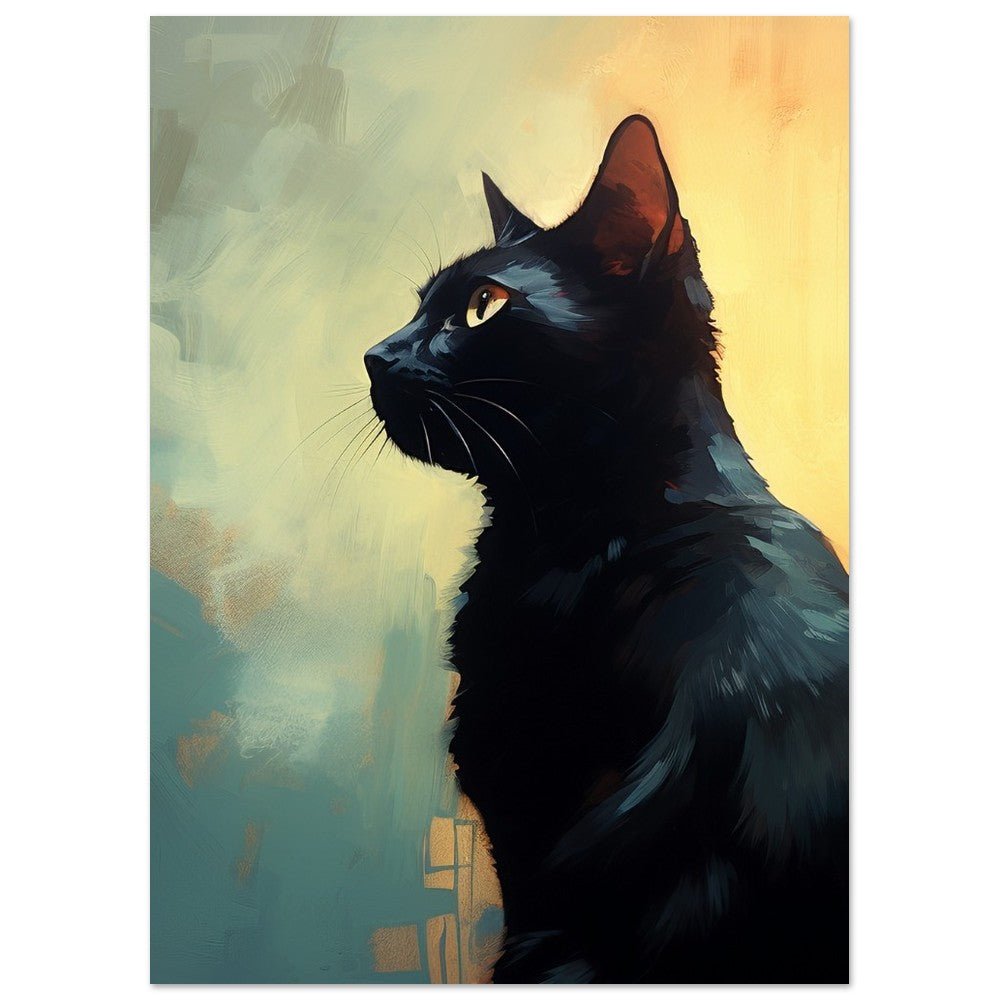 Black Cat Fine Art Print - Unframed - Matte Paper - Colourful wall art by Canvasity Crafts