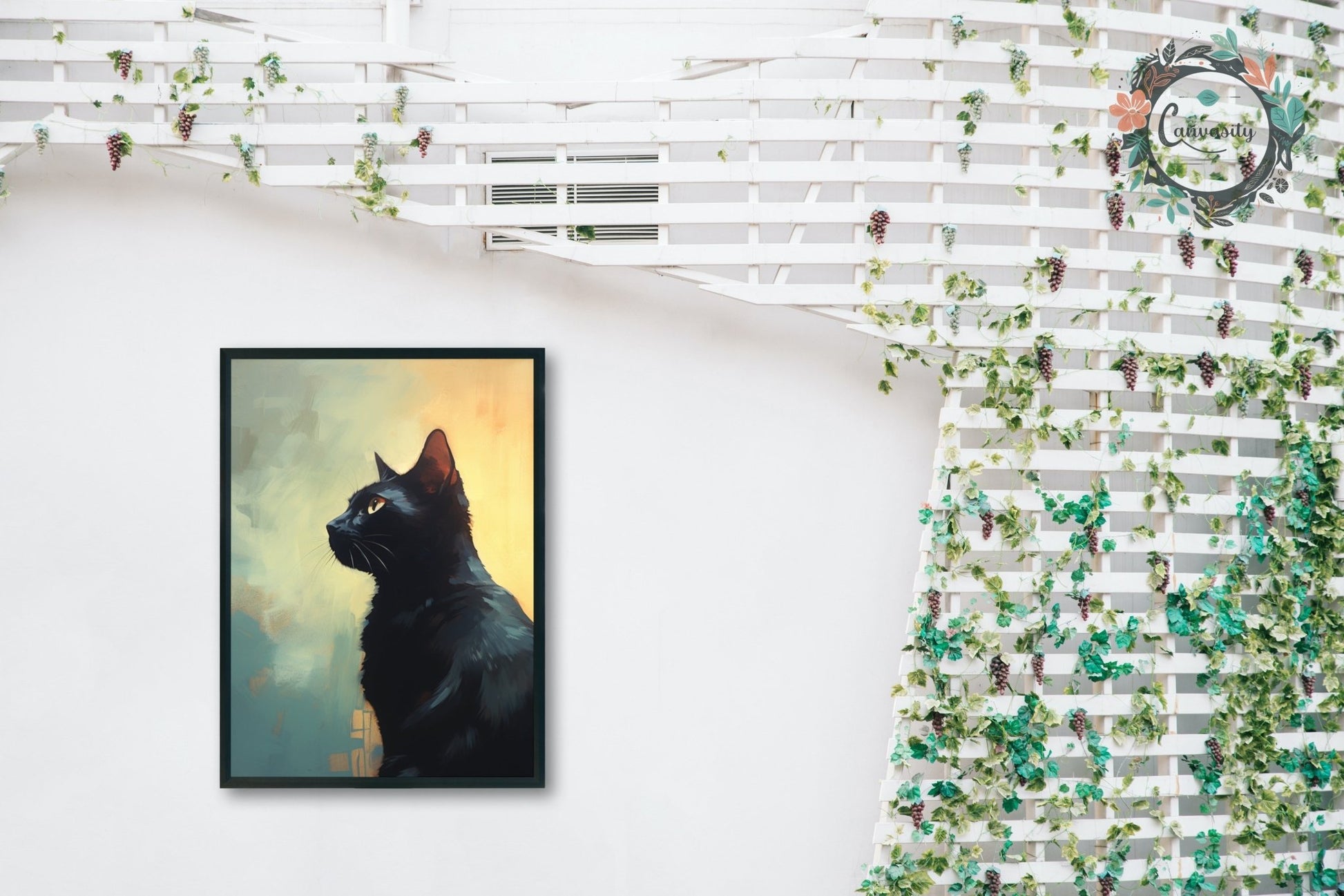 Black Cat Fine Art Print - Unframed - Matte Paper - Colourful wall art by Canvasity Crafts