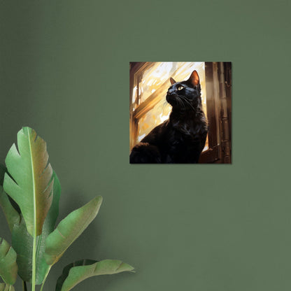 Black Cat in the window - Premium Unframed Print - Matte Paper - Colourful wall art by Canvasity Crafts