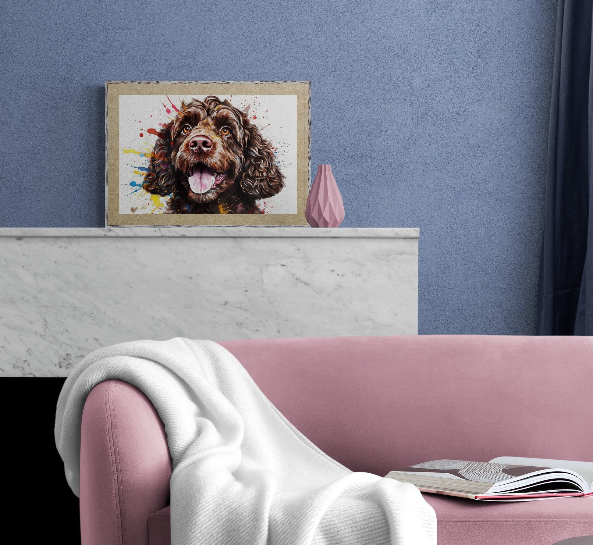 Chocolate Cockapoo Poster Print. Watercolour Dog Art & Prints Gift for Dog Lover, Painting for Doodle Mom, Dad. Abstract Art - Matte Paper - Colourful wall art by Canvasity Crafts