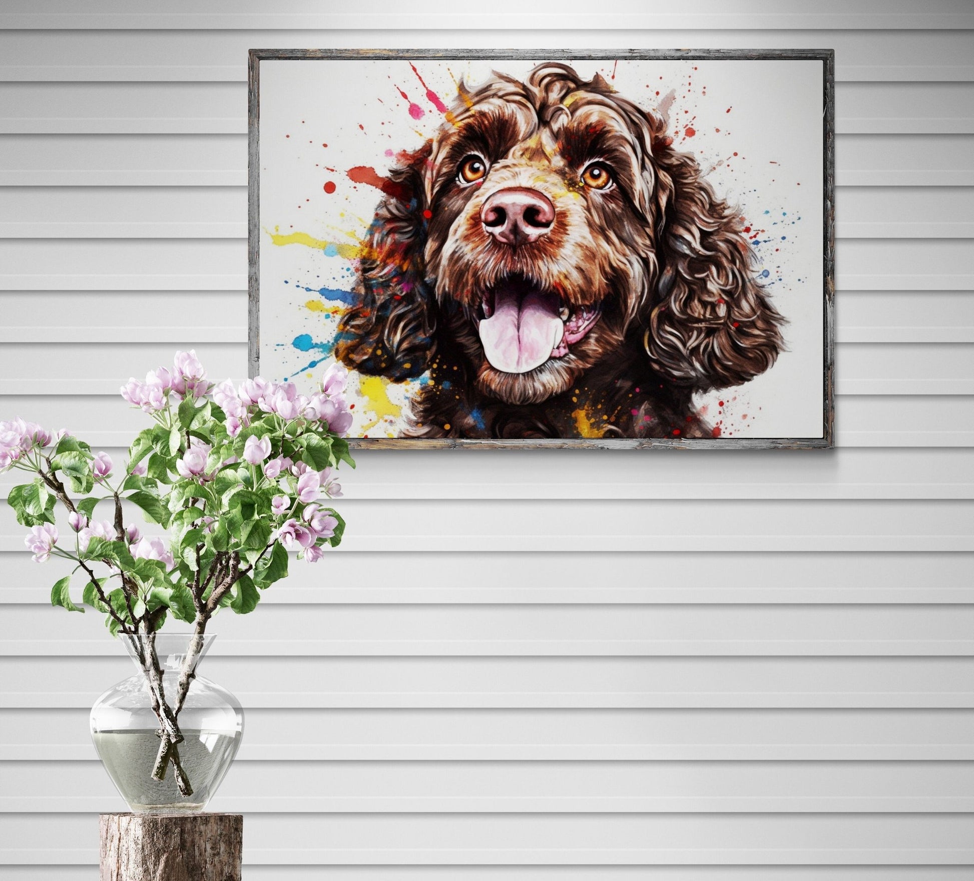 Chocolate Cockapoo Poster Print. Watercolour Dog Art & Prints Gift for Dog Lover, Painting for Doodle Mom, Dad. Abstract Art - Matte Paper - Colourful wall art by Canvasity Crafts