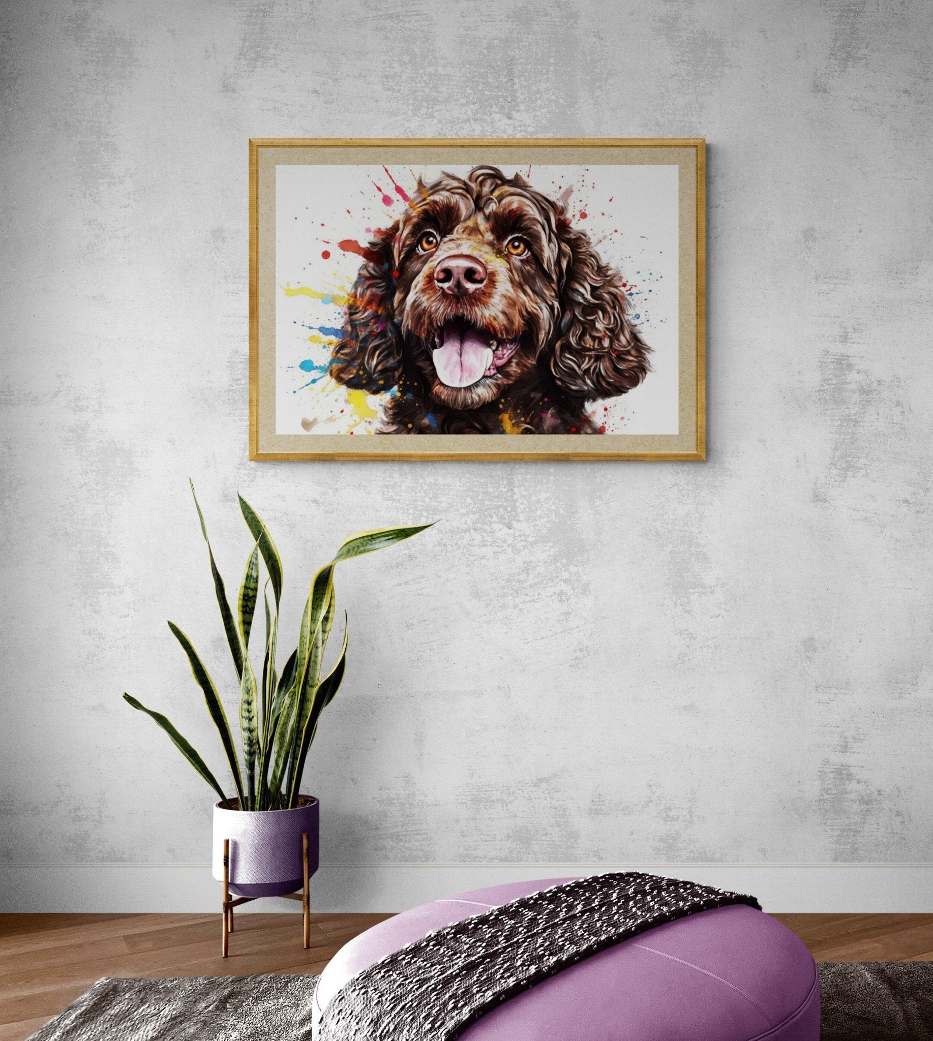 Chocolate Cockapoo Poster Print. Watercolour Dog Art & Prints Gift for Dog Lover, Painting for Doodle Mom, Dad. Abstract Art - Matte Paper - Colourful wall art by Canvasity Crafts