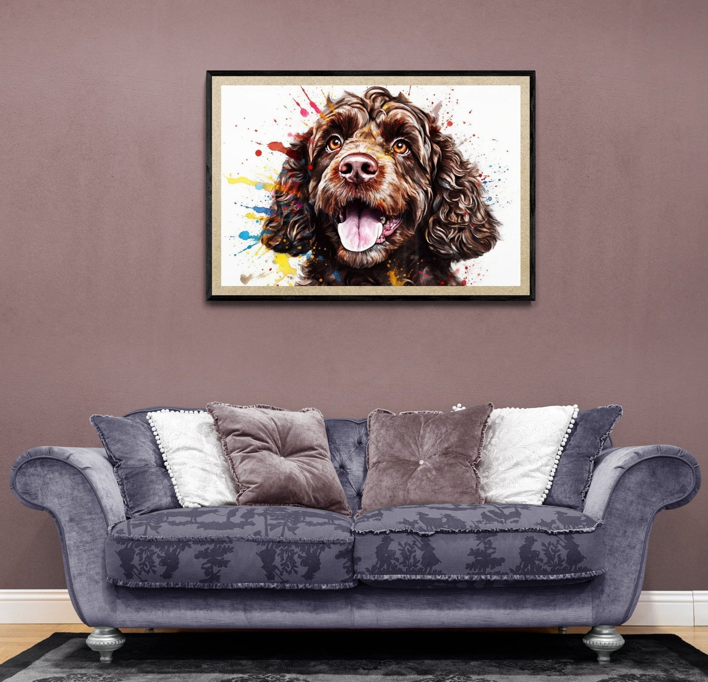 Chocolate Cockapoo Poster Print. Watercolour Dog Art & Prints Gift for Dog Lover, Painting for Doodle Mom, Dad. Abstract Art - Matte Paper - Colourful wall art by Canvasity Crafts