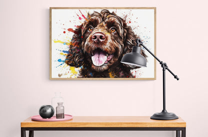 Chocolate Cockapoo Poster Print. Watercolour Dog Art & Prints Gift for Dog Lover, Painting for Doodle Mom, Dad. Abstract Art - Matte Paper - Colourful wall art by Canvasity Crafts